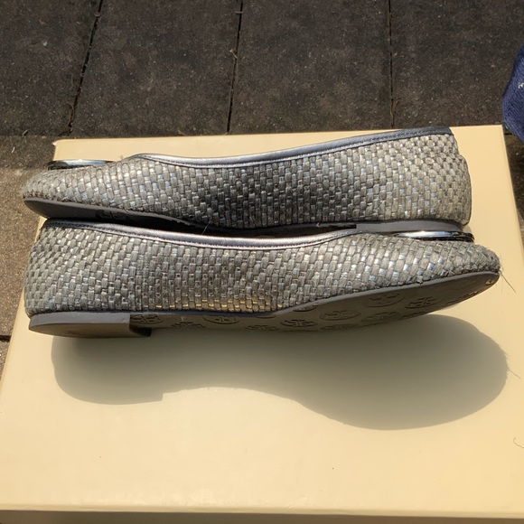 Tory Burch Lurex Silver Reva Ballet Flats 7.5 - Picture 5 of 7